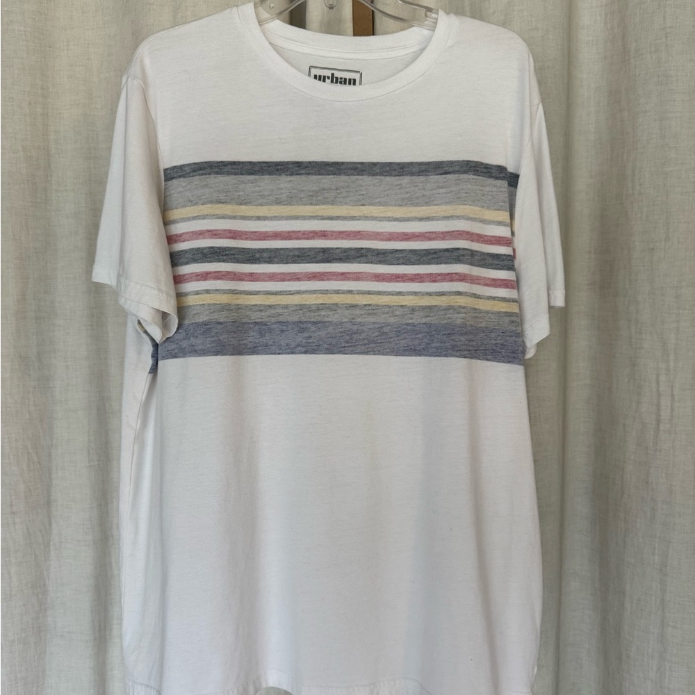 Urban Pipeline White and Blue Short Sleeve Tee